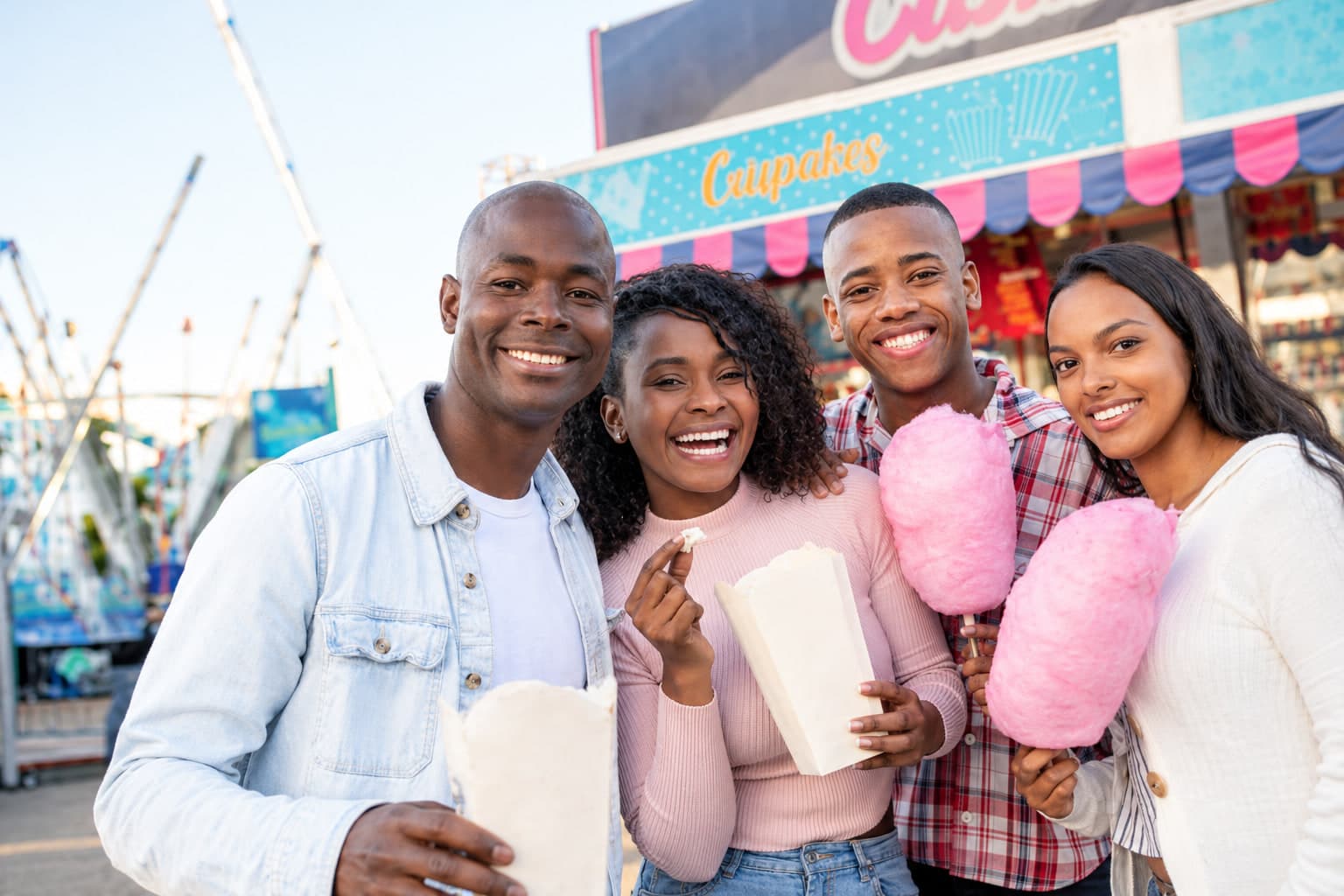 Joyful Friends at the Carnival Cupcake Booth