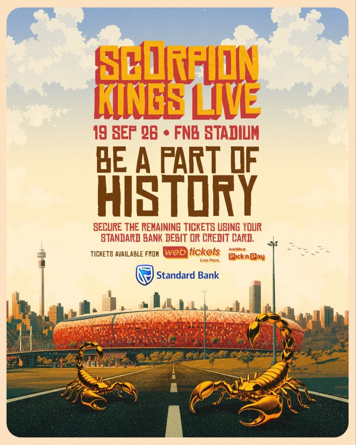 SCORPION KINGS LIVE PARTNERS WITH STANDARD BANK TO GIVE EXCLUSIVE ACCESS TO LIMITED TICKETS