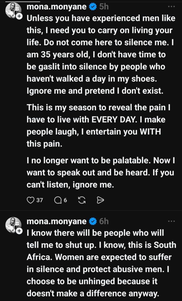 Mona Monyane Says She’s Done Protecting Ex Khulu Skenjana, EntertainmentSA News South Africa